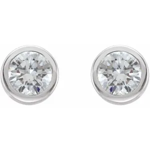 White Sapphire Stud Earrings