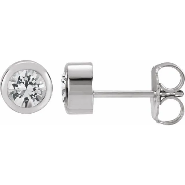 White Sapphire Stud Earrings