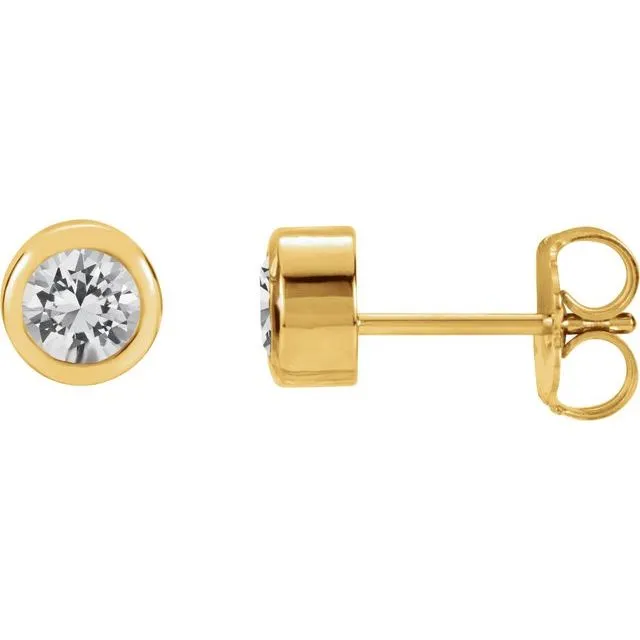 White Sapphire Stud Earrings