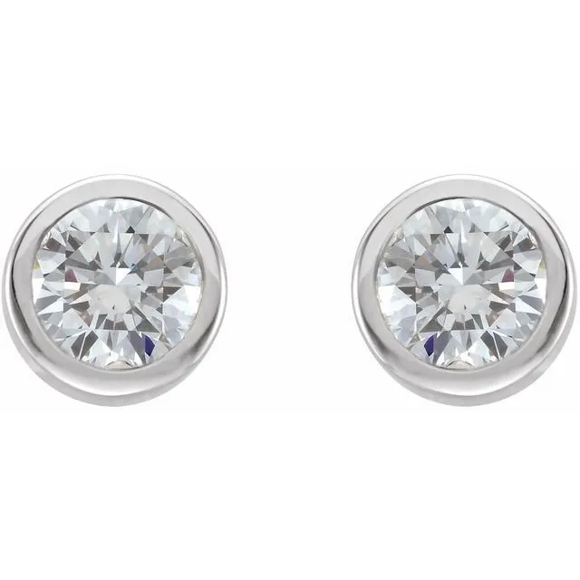 White Sapphire Stud Earrings