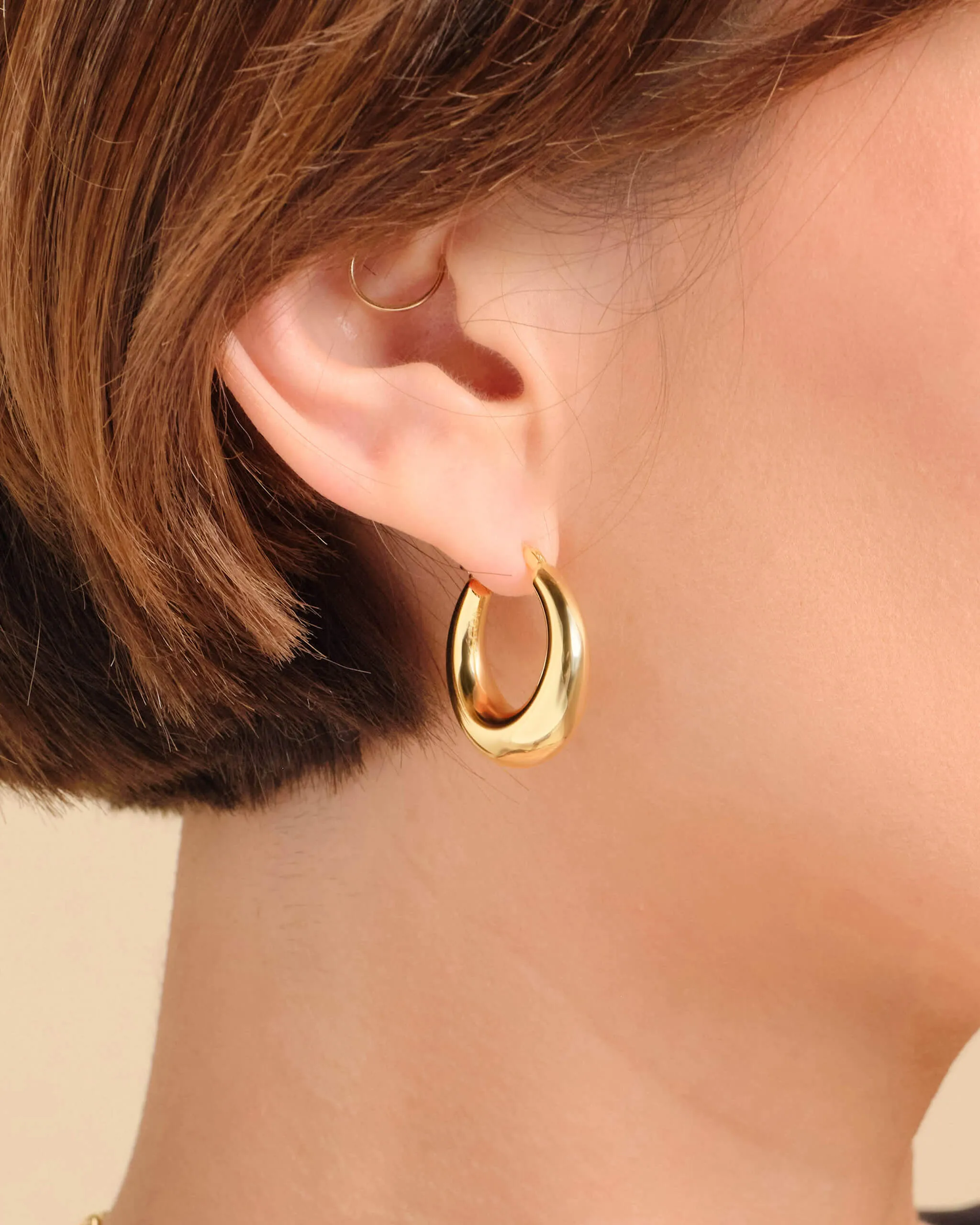Women's Dome Hoop Earrings - Gold