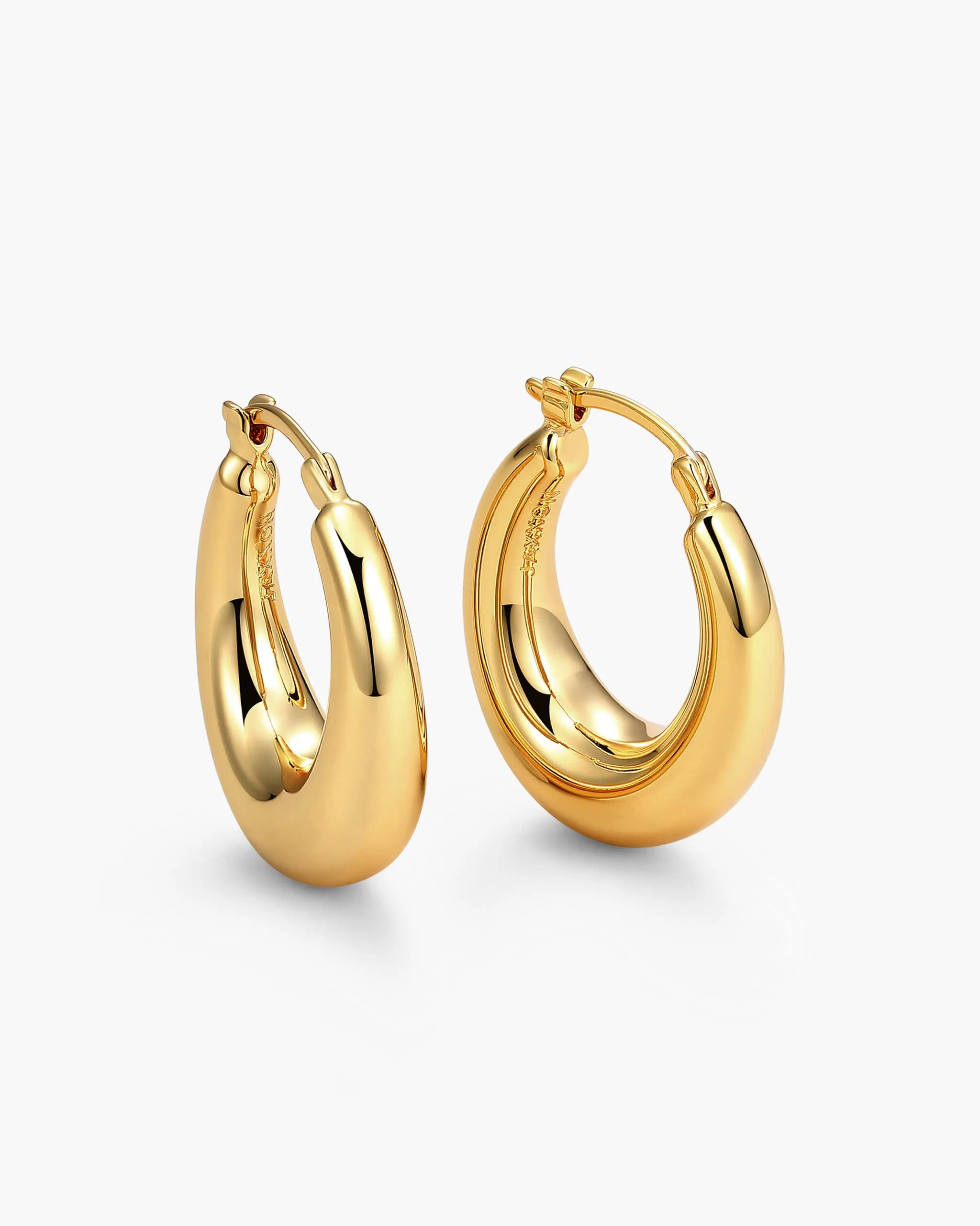 Women's Dome Hoop Earrings - Gold