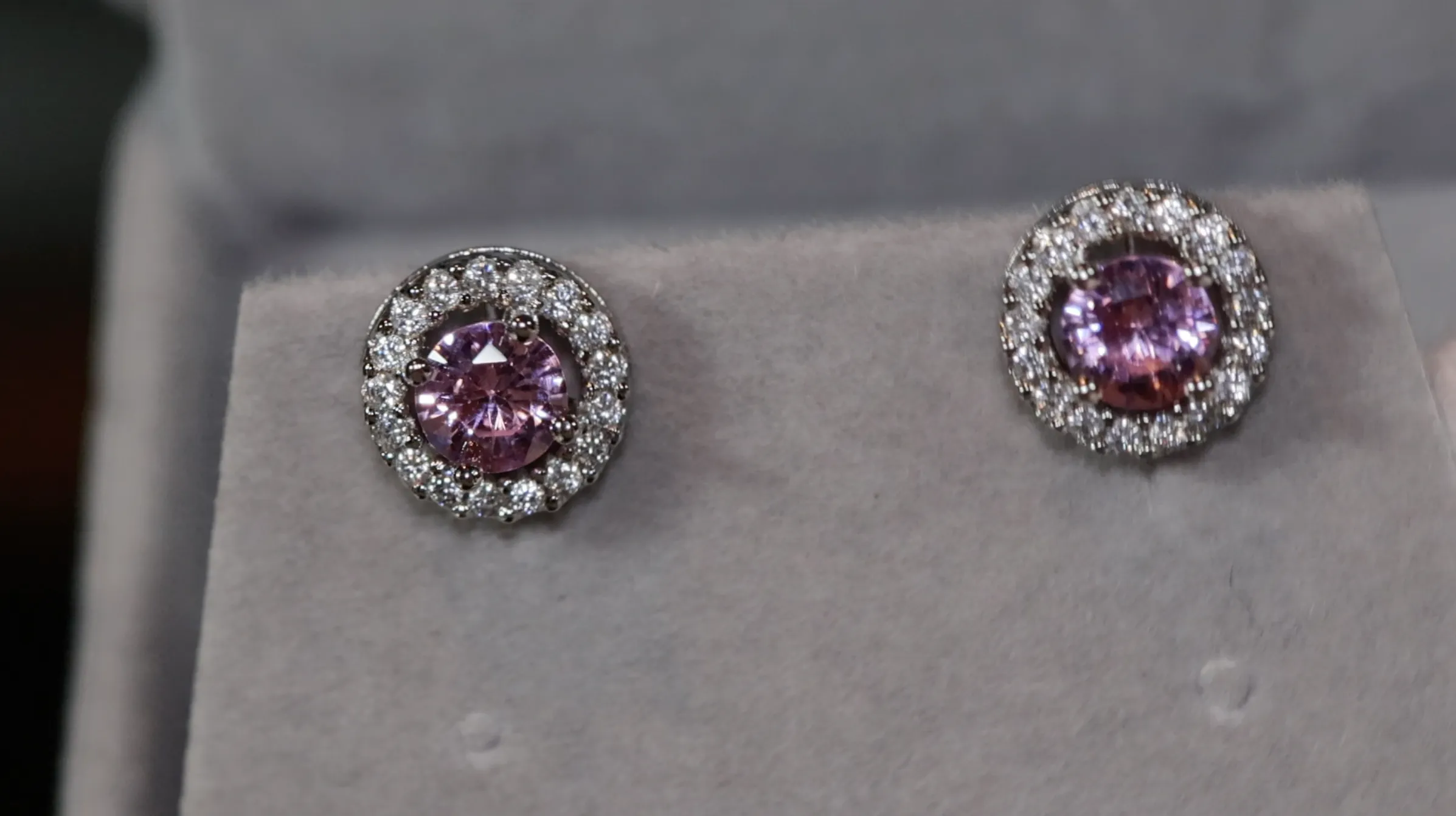 Womens Ear Studs | Pink Diamond Earrings | Stud Earrings