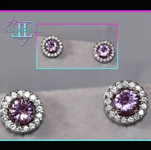 Womens Ear Studs | Pink Diamond Earrings | Stud Earrings