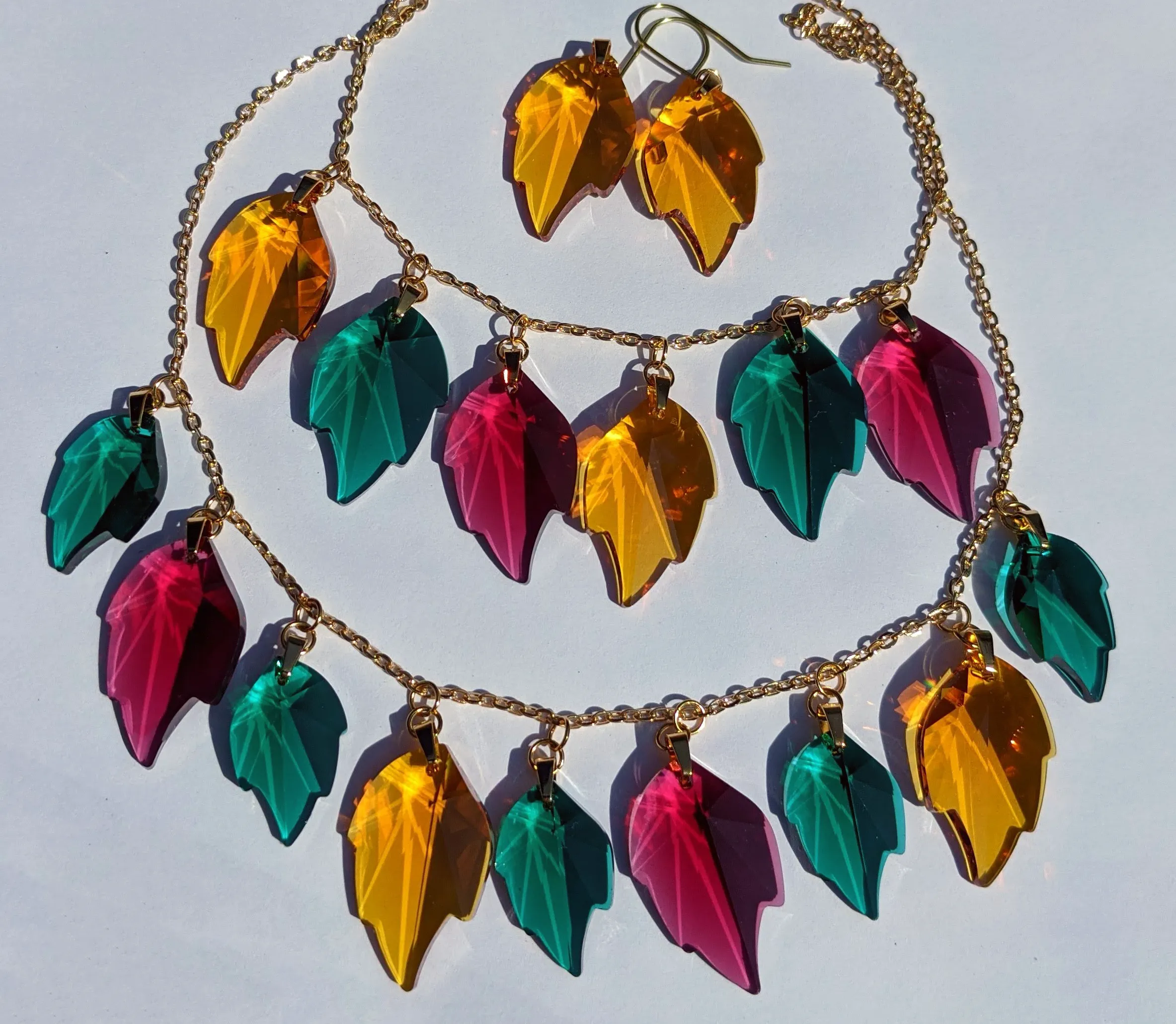 YELLOW HARVEST LEAF EARRINGS