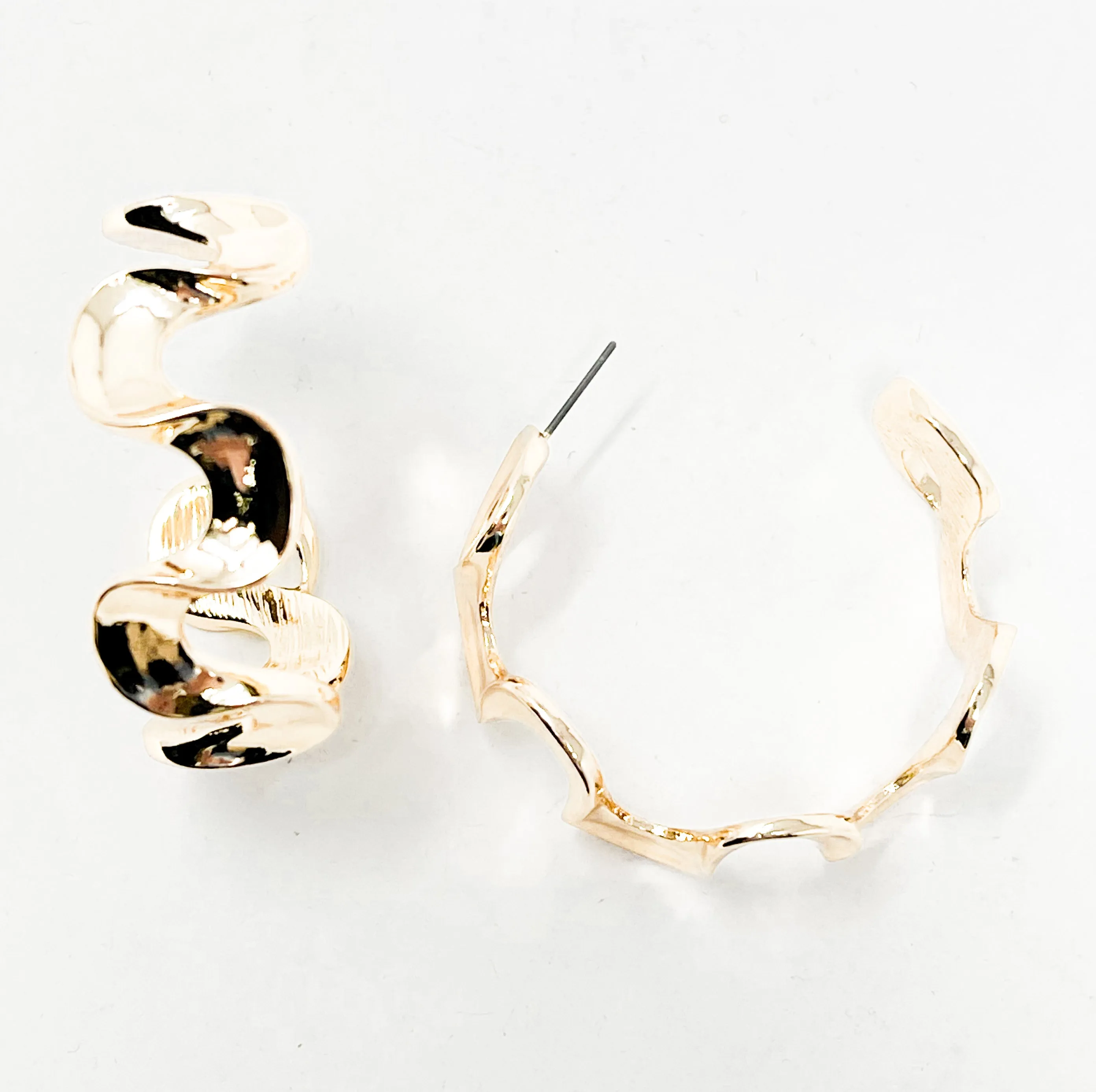 Zig-Zag Swirl Hoop Earrings