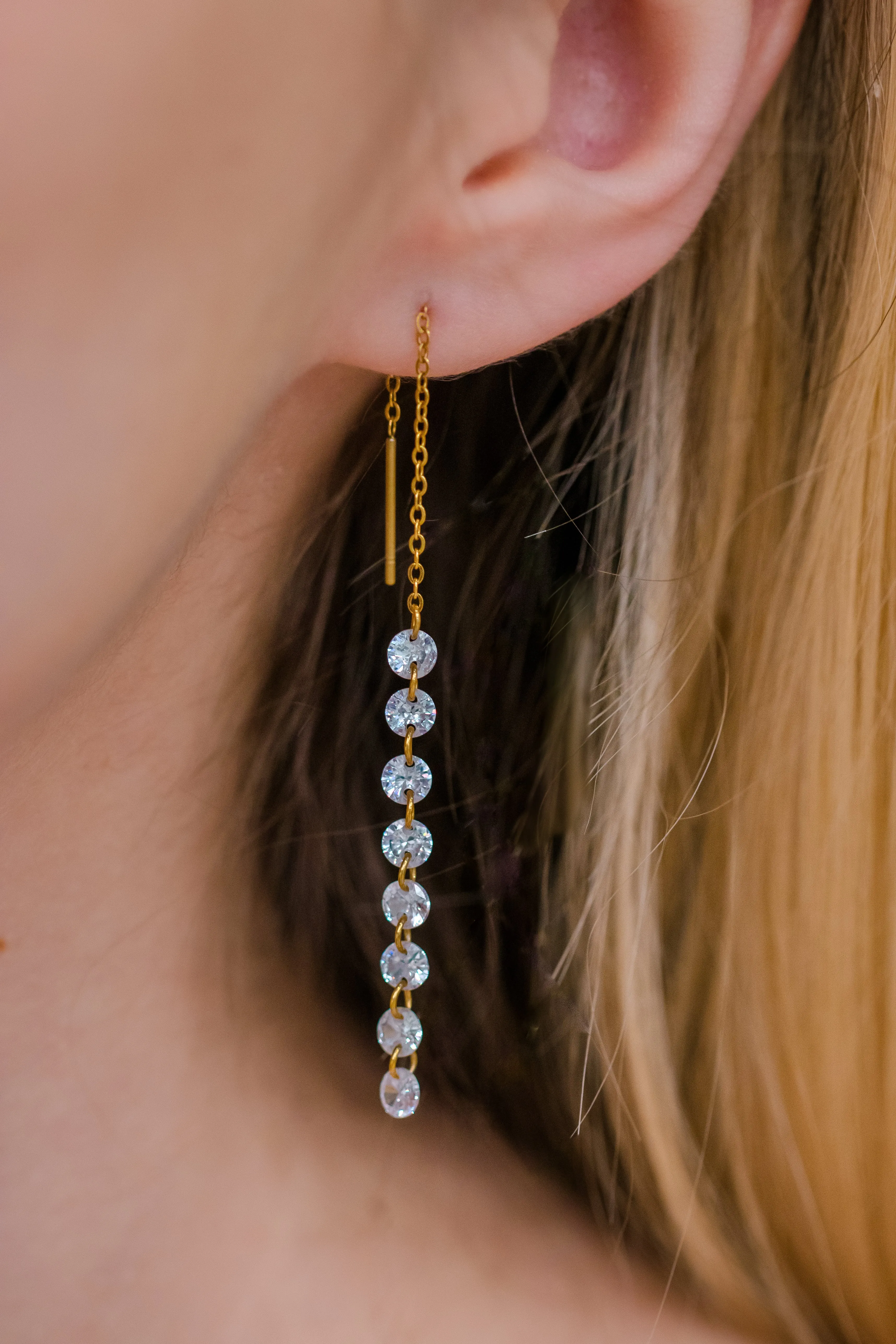 Zircon Threader Earrings