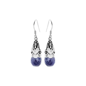 Zora ornate capped sapphire quartz earrings